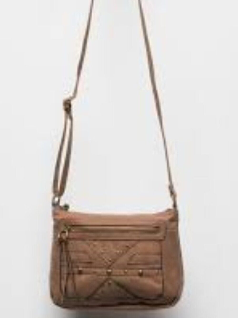 CHATEAU Cognac Studded Crossbody Bag